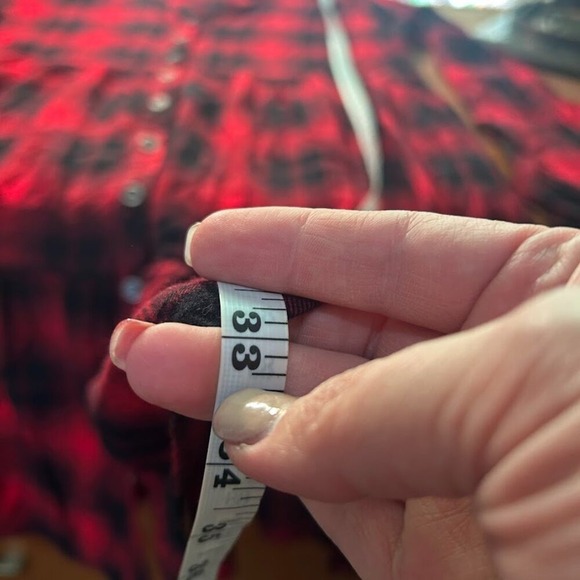 Knox Rose Small Red Black Boho Dress Tunic Buffalo Plaid Festive Christmas Cabin - Picture 9 of 10